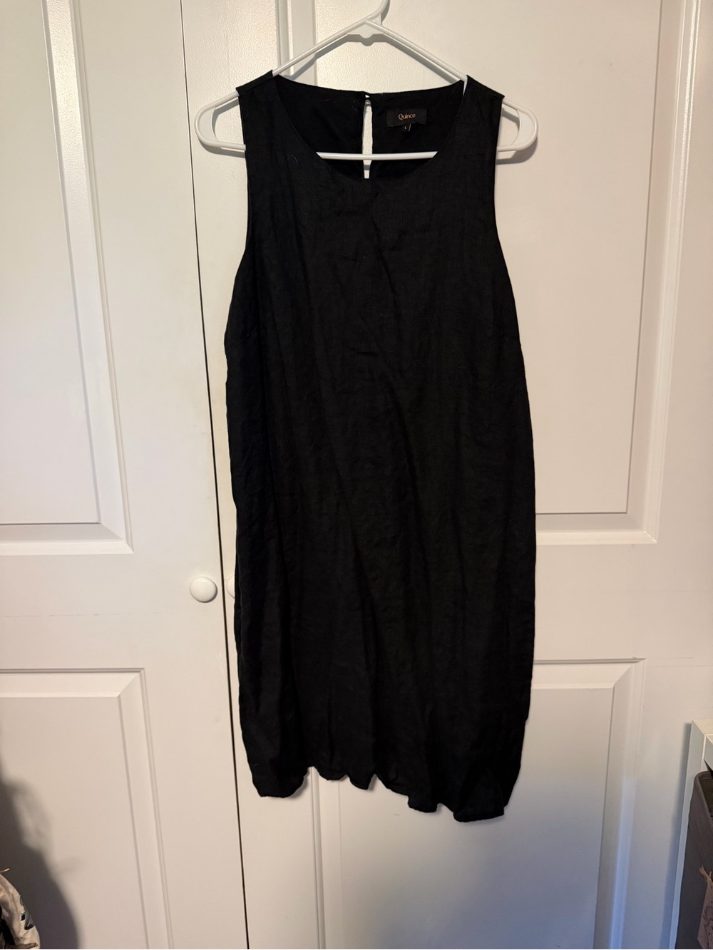 Quince Black Sleeveless Linen Shift